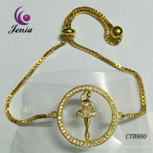 Jenia New Fashion Women Jewelry 18K Gold Plated Bracelets Zircon Chain Bracelets